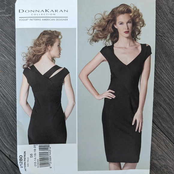 Vogue V1280 Donna Karan Sewing Pattern Bias Pullover Cocktail Dress Size 12-20 - Picture 3 of 5